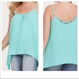 Ocean blue/ green Cami with cross strap back.